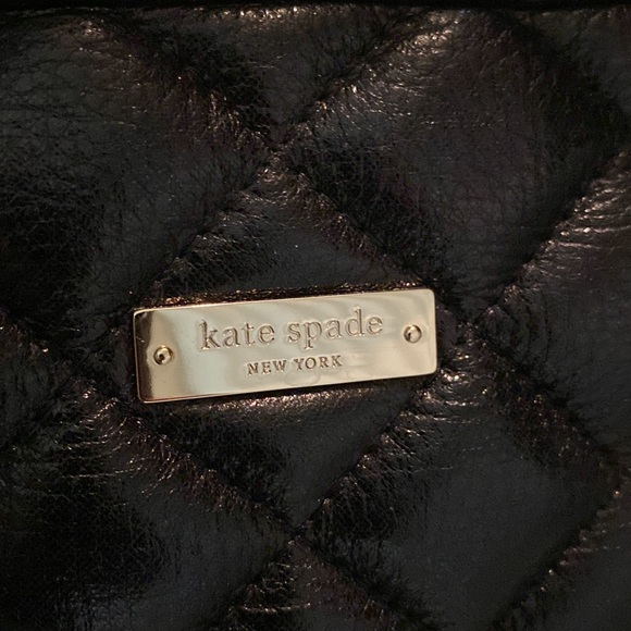 Kate Spade ♠️ Black Quilted bag w/gold chain handle details - Picture 3 of 15